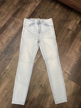 American Eagle High-Rise Light Blue Skinny Jeans Next Level Stretch for Women